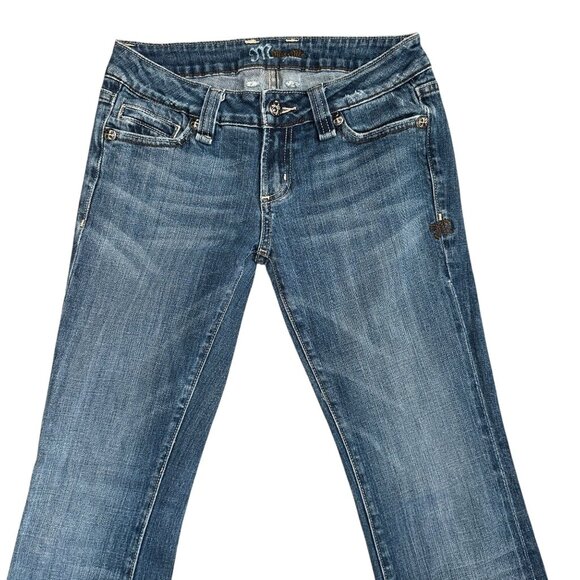 Miss Me JP4788G Bootcut Womens Jeans 28 33 Cross Embroidered Studded Blue - Picture 3 of 8